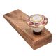 Pink Wheel Flower Ceramic Wooden Door Stopper